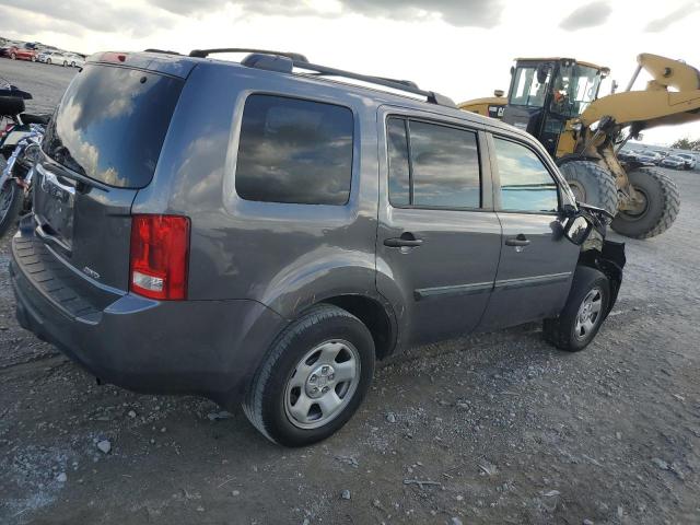 5FNYF4H22EB046131 - 2014 HONDA PILOT LX GRAY photo 3