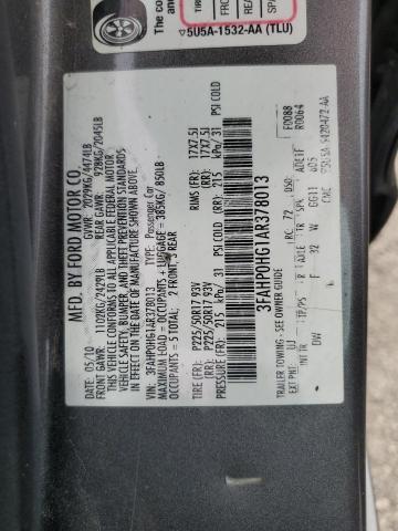 3FAHP0HG1AR378013 - 2010 FORD FUSION SE 灰色 照片 12