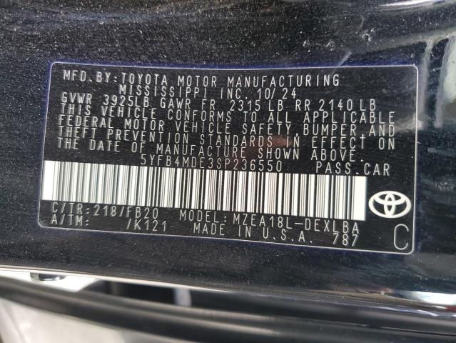 5YFB4MDE3SP236550 - 2025 TOYOTA COROLLA LE BLACK photo 13