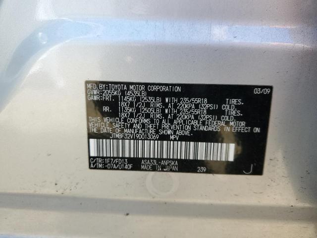 JTMBF32V19D013069 - 2009 TOYOTA RAV4 SPORT SILVER photo 13