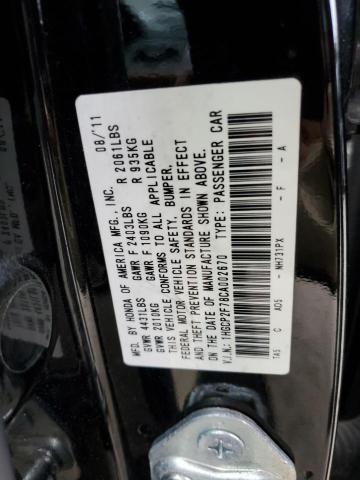 1HGCP2F78CA002670 - 2012 HONDA ACCORD EX BLACK photo 12