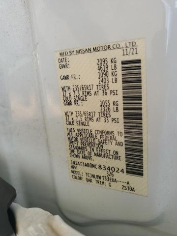 5N1AT3AB0MC834024 - 2021 NISSAN ROGUE S WHITE photo 13