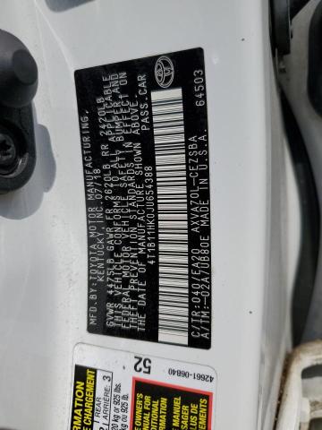 4T1B11HK0JU654388 - 2018 TOYOTA CAMRY L 白色 照片 12