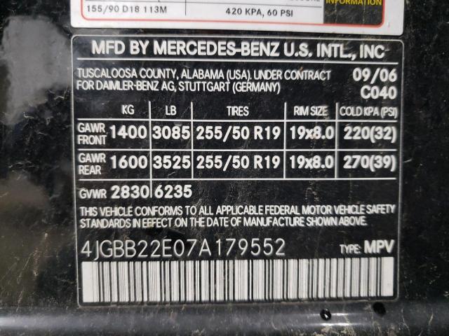 4JGBB22E07A179552 - 2007 MERCEDES-BENZ ML 320 CDI BLACK photo 13