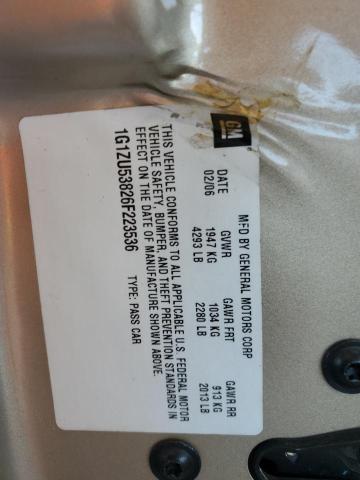 1G1ZU53826F223536 - 2006 CHEVROLET MALIBU LTZ თაფლისფერი ფოტო 12