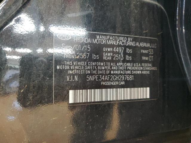 5NPE34AF2GH297681 - 2016 HYUNDAI SONATA SPORT BLACK photo 12