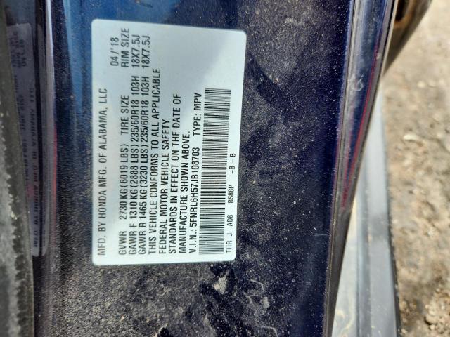 5FNRL6H57JB108703 - 2018 HONDA ODYSSEY EX Mavi fotoğraf 13