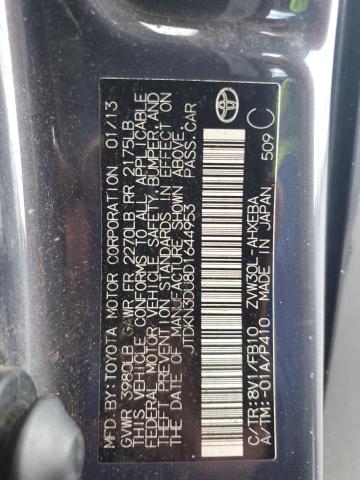 JTDKN3DU8D1644953 - 2013 TOYOTA PRIUS CHARCOAL photo 12