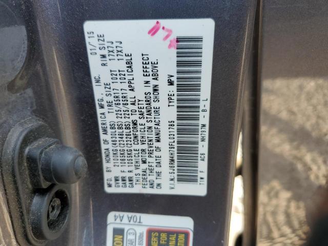 5J6RM4H79FL031785 - 2015 HONDA CR-V EXL 灰色 照片 13