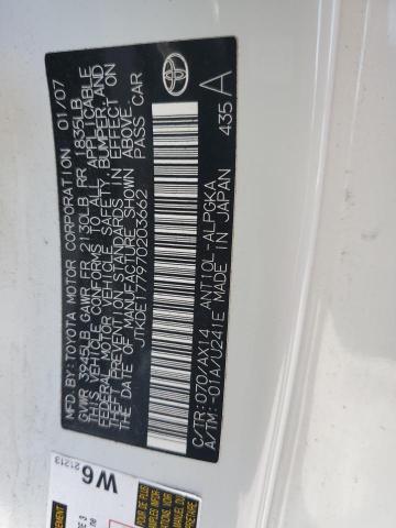 JTKDE177970203662 - 2007 TOYOTA SCION TC თეთრი ფოტო 13