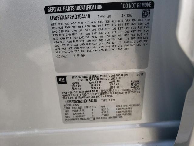 LRBFXASA2HD154410 - 2017 BUICK ENVISION PREFERRED Gümüş foto 13