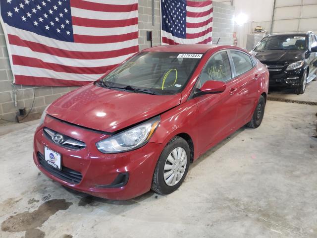 KMHCT4AE6CU197058 - 2012 HYUNDAI ACCENT GLS RED photo 2