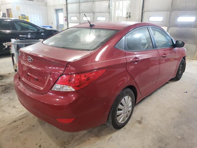 KMHCT4AE6CU197058 - 2012 HYUNDAI ACCENT GLS RED photo 4