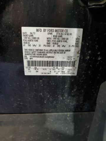 1FM5K8D82EGA06942 - 2014 FORD EXPLORER XLT 黑色 照片 14