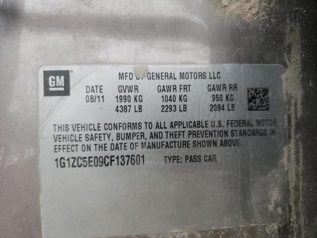 1G1ZC5E09CF137601 - 2012 CHEVROLET MALIBU 1LT 灰色 照片 12