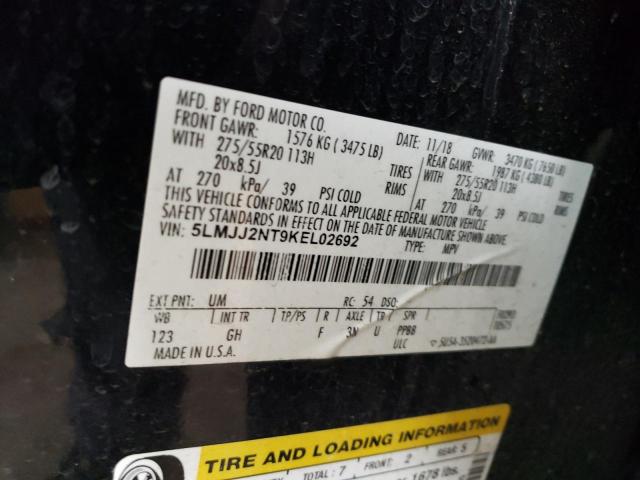 5LMJJ2NT9KEL02692 - 2019 LINCOLN NAVIGATOR შავი ფოტო 12