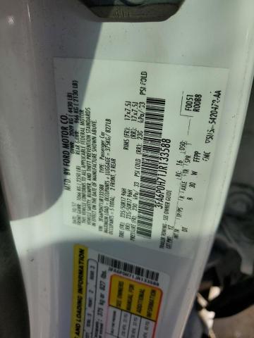 3FA6P0H71JR133588 - 2018 FORD FUSION SE WHITE photo 12