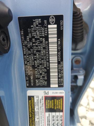 4T4BF1FK0CR243778 - 2012 TOYOTA CAMRY BASE BLUE photo 12