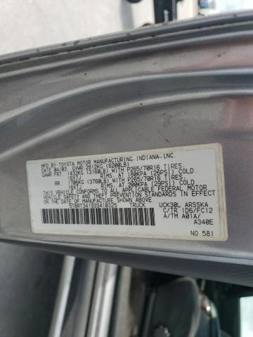 5TBRT34193S410325 - 2003 TOYOTA TUNDRA ACCESS CAB SR5 SILVER photo 12