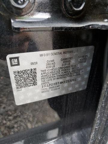 1G1ZG5ST4KF213291 - 2019 CHEVROLET MALIBU RS BLACK photo 12