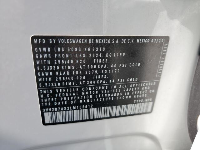 3VV2B7AX2LM153912 - 2020 VOLKSWAGEN TIGUAN SE Ақ фото 13