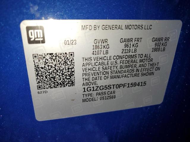 1G1ZG5ST0PF159415 - 2023 CHEVROLET MALIBU RS BLUE photo 13