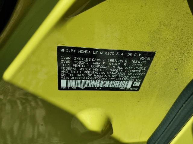 3HGGK5H80GM705289 - 2016 HONDA FIT EX GOLD photo 12