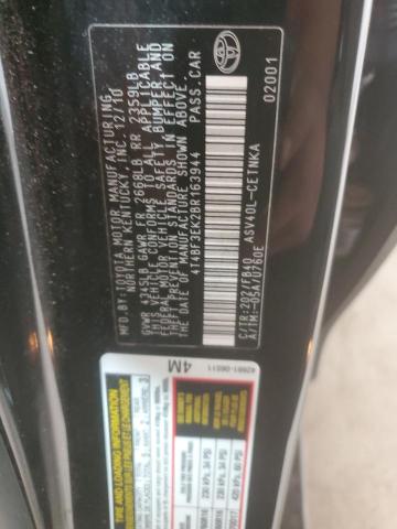 4T4BF3EK2BR163944 - 2011 TOYOTA CAMRY BASE Noir photo 12