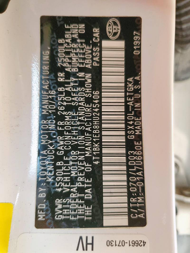 4T1BK1EB8HU245406 - 2017 TOYOTA AVALON XLE Ağ foto 14