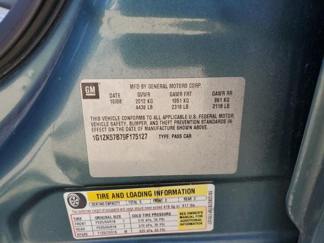 1G1ZK57B79F175127 - 2009 CHEVROLET MALIBU LTZ მწვანე ფოტო 12