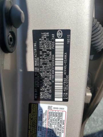 4T1BE46K37U009994 - 2007 TOYOTA CAMRY CE Kahverengi fotoğraf 12