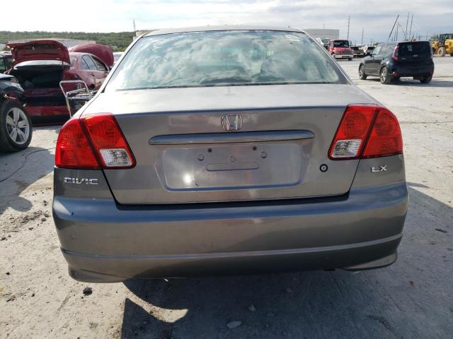 2HGES16595H531050 - 2005 HONDA CIVIC LX GRAY photo 6