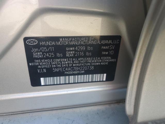 5NPEC4AC7BH220738 - 2011 HYUNDAI SONATA SE GOLD photo 12