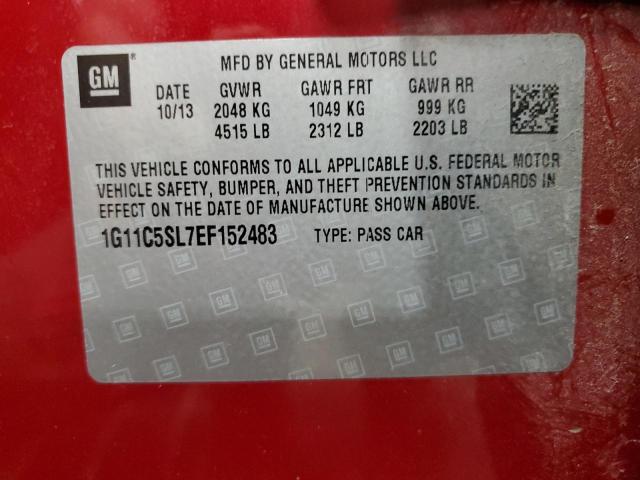 1G11C5SL7EF152483 - 2014 CHEVROLET MALIBU 1LT Qırmızı foto 12