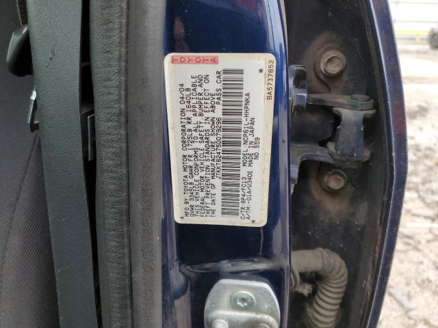 JTKKT624750079296 - 2005 TOYOTA SCION XA BLUE photo 12