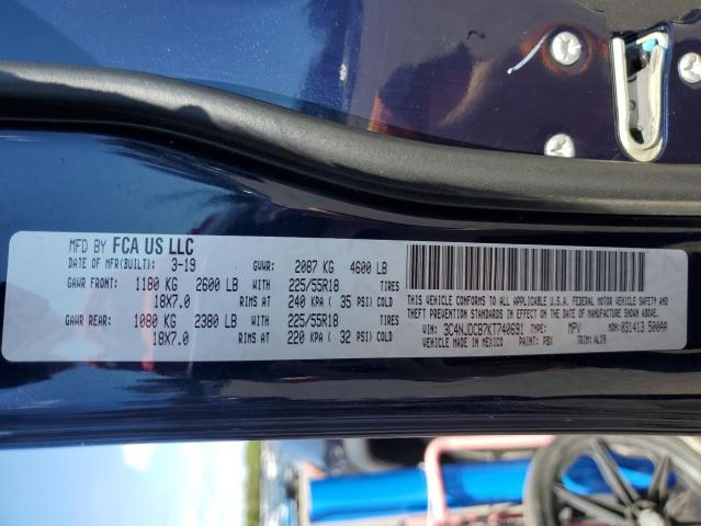 3C4NJDCB7KT740691 - 2019 JEEP COMPASS LIMITED Niebieski zdjęcie 13