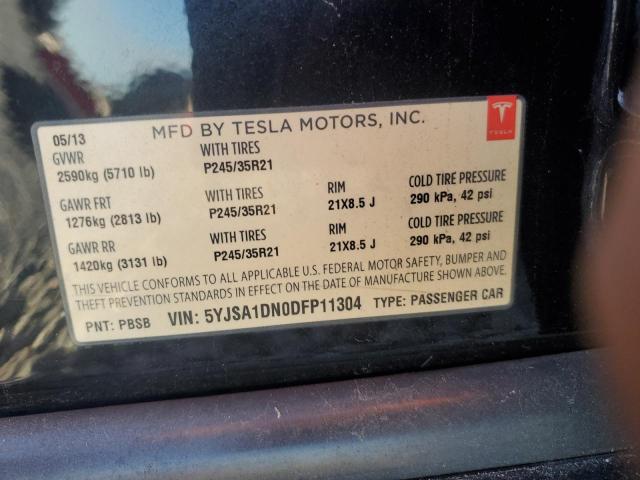 5YJSA1DN0DFP11304 - 2013 TESLA MODEL S Negro foto 12