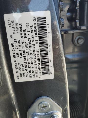 1HGCP2F32BA088182 - 2011 HONDA ACCORD LX GRAY photo 12