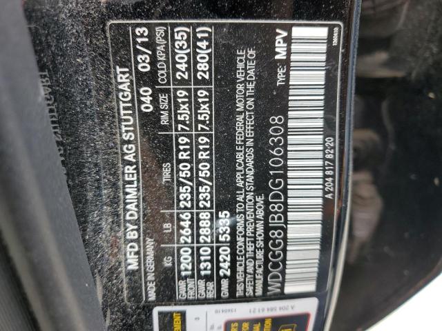 WDCGG8JB8DG106308 - 2013 MERCEDES-BENZ GLK 350 4MATIC BLACK photo 14