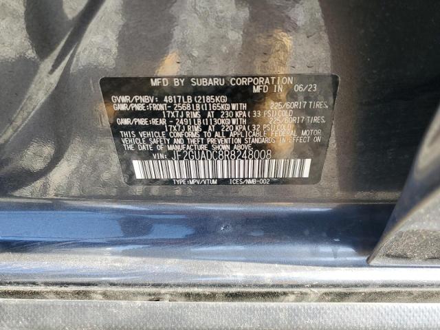 JF2GUADC8R8248008 - 2024 SUBARU CROSSTREK PREMIUM 灰色 照片 13