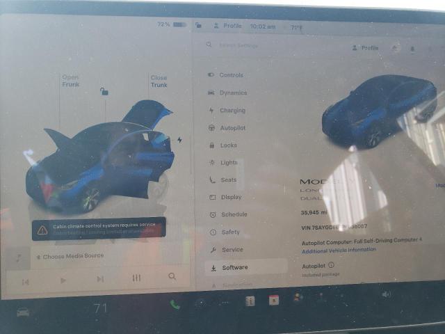 7SAYGDEE7PF858087 - 2023 TESLA MODEL Y أزرق صورة 9