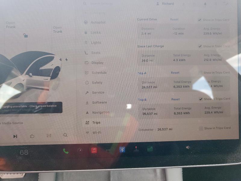 5YJ3E1EA7PF463951 - 2023 TESLA MODEL 3 WHITE photo 9