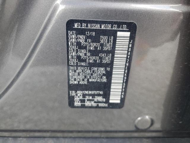 JN8AY2NE8K9757745 - 2019 NISSAN ARMADA PLATINUM 银色 照片 13