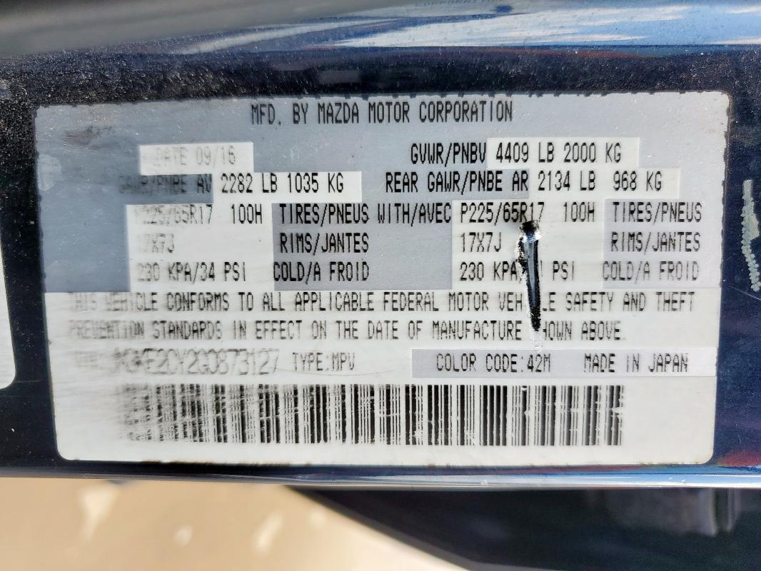 JM3KE2CY2G0873127 - 2016 MAZDA CX-5 TOURING ლურჯი ფოტო 12