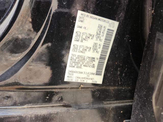 1N6BA0EC6AN314598 - 2010 NISSAN TITAN XE 黑色 照片 13