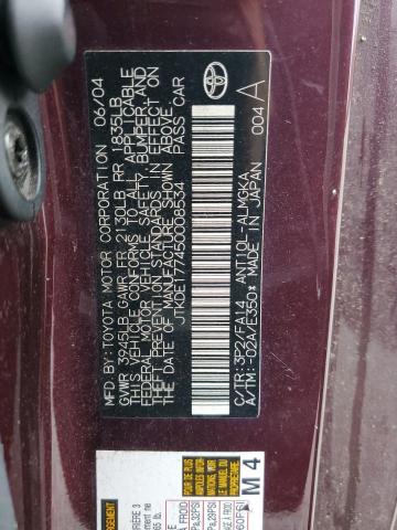 JTKDE177450008534 - 2005 TOYOTA SCION TC ბურგუნდია ფოტო 12