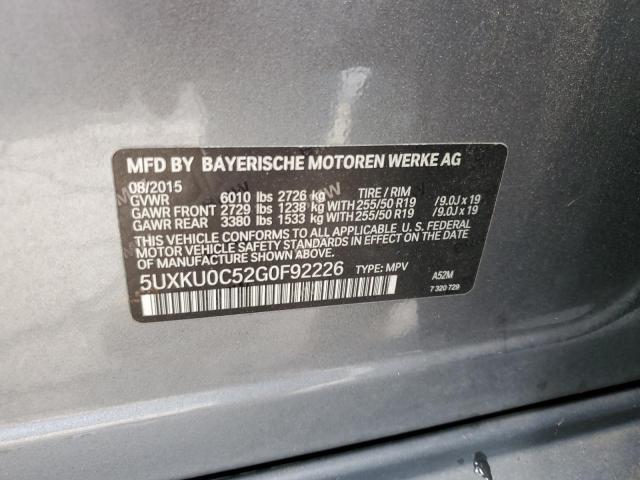 5UXKU0C52G0F92226 - 2016 BMW X6 SDRIVE35I GRAY photo 13