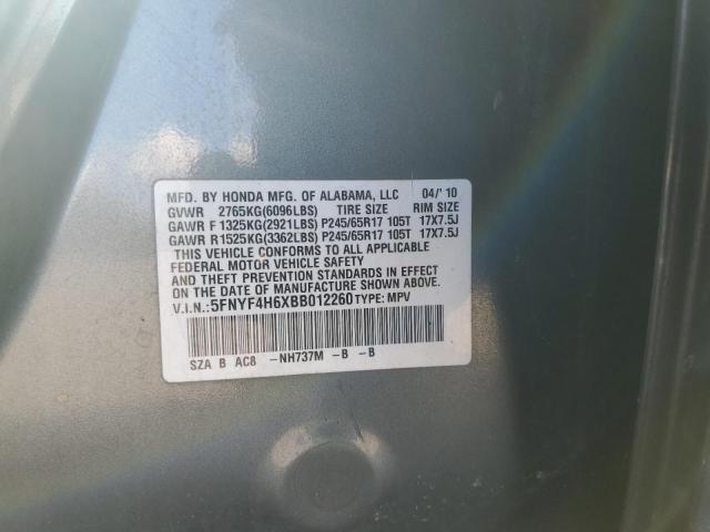 5FNYF4H6XBB012260 - 2011 HONDA PILOT EXL Boz foto 13