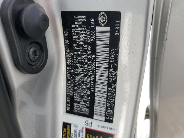 4T1BF1FK5DU656016 - 2013 TOYOTA CAMRY L SILVER photo 12