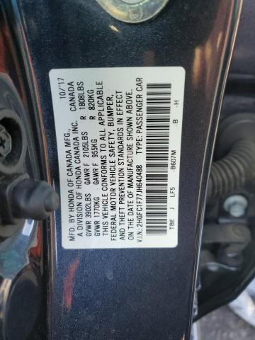 2HGFC1F77JH640488 - 2018 HONDA CIVIC EXL Grafitowy zdjęcie 12